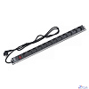 Cabeus PDU-12P-2EU Блок евророзеток для 19" шкафов, 12 розеток, 16 A, выключатель, шнур 2м, алюминиевый корпус, немецкий стандарт