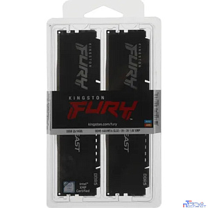 Память оперативная/ Kingston 32GB 6400MT/s DDR5 CL32 DIMM (Kit of 2) FURY Beast Black XMP KF564C32BBK2-32