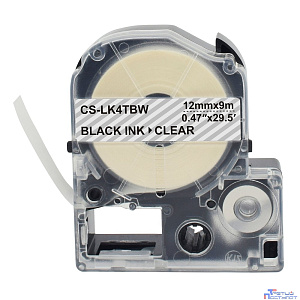Картридж ленточный Cactus CS-LK4TBW черный для Epson LW300/LW400/LW700/LW600P/LW1000P