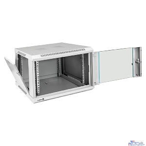 Exegate EX298599RUS Шкаф телекоммуникационный 19" настенный 6U ExeGate EC-WM-6U.450.G.GREY (19”, 6U, 600x450x370mm (ШхГхВ), передняя дверь закаленное стекло, съемные боковые панели, пыле- и влагозащит