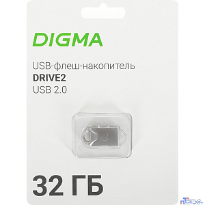 Digma USB Drive 32GB DRIVE2 DGFUM032A20SR USB2.0 серебристый (1880828)