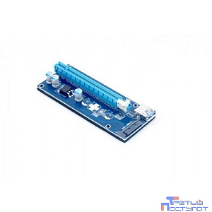 KS-is KS-347 Адаптер удлинитель райзер PCle 1x в 16х с питанием SATA/Molex/6pin