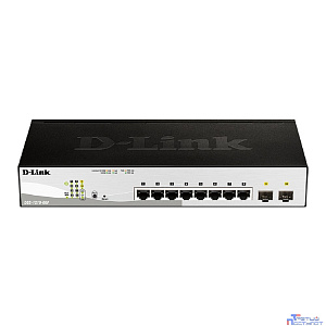 D-Link DGS-1210-08P/G3A Настраиваемый L2 коммутатор с 8 портами 10/100/1000Base-T и 2 портами 1000Base-X SFP (8 портов PoE 802.3af/at, PoE-бюджет 65 Вт)