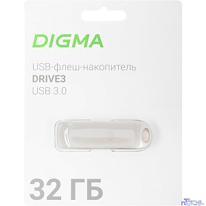 Digma USB Drive 32GB DRIVE3 DGFUM032A30SR USB3.0 серебристый (1927129)