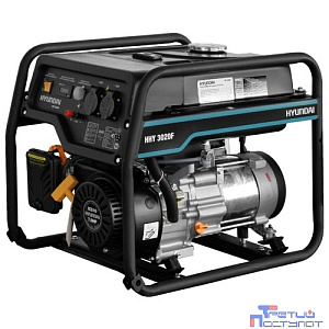 HYUNDAI [HHY 3020F] Генератор бензиновый { Запуск ручной, 3,1 кВт/ nom 2,8кВт, 230В/50Гц, IC210, 4-х такт, 7,0 л.с., 208 см3, Вес 44 кг }