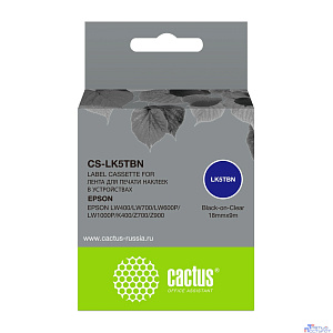 Картридж ленточный Cactus CS-LK5TBN черный для Epson LW400/LW700/LW600P/LW1000P/K400/Z700/Z900