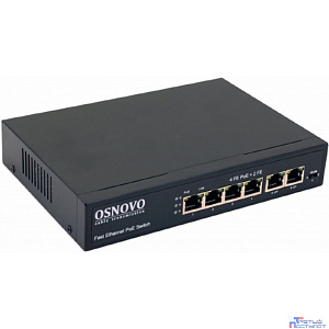 SW-20600(80W) PoE коммутатор Fast Ethernet на 6 RJ45 портов.
