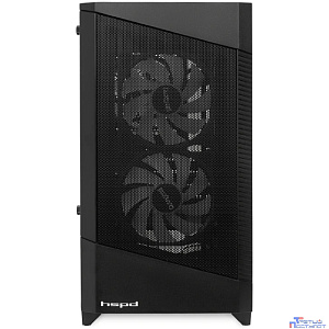 Case HSPD M330, Mesh Mini-tower, Black, TG, 0.6 SPCC, 3x120mm ARGB (M11-120) mATX, mITX 175/330/160mm 2x2.5", 2x3.5", 4xPCI 1xUSB-A 3.0, 2xUSB-A1.0 365x216x405mm