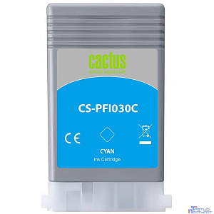 Картридж струйный Cactus CS-PFI030C PFI-030C голуб.пигм. (55мл) для Canon imagePROGRAF TA-20/30