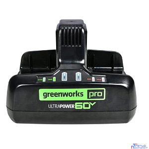 Greenworks Быстрое зарядное устройство для двух аккумуляторов G60DC10, 60V, 10А [2954407]