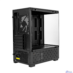 Exegate EX298749RUS Корпус Minitower ExeGate i3 SEA-NPX400 (mATX, БП 400NPX, 2*USB+1*USB3.0, HD аудио, черный, 1 вент. 12см с RGB подсветкой, передняя и боковая панели - закаленное стекло)