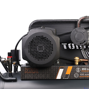 Компрессор PATRIOT KRX 950 L100 D [545302350] { поршневой, ременной, масляный, 950 л/мин, 100 л, 10 бар, 5.5 кВт, 400 В }
