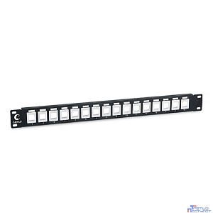 CABEUS PLB-16 МОДУЛЬНАЯ ПАТЧ-ПАНЕЛЬ 19", 16 ПОРТОВ, 1U, ДЛЯ НЕЭКРАНИРОВАННЫХ МОДУЛЕЙ