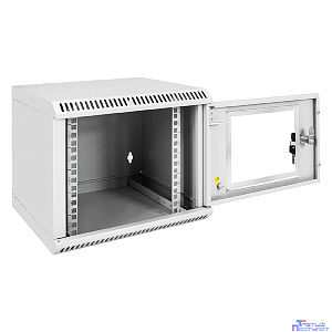 Exegate EX298623RUS Шкаф телекоммуникационный 10" настенный 6U ExeGate EC-WM-6U.280.G.GREY (10”, 6U, 350x280x287mm (ШхГхВ), передняя дверь закаленное стекло, пыле- и влагозащита IP23, светло-серый RAL