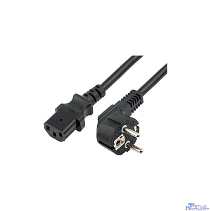 Rexant (11-1132) Шнур сетевой, вилка угловая СЕЕ 7/7(Schuko) - разъем IEC 320 C13, кабель 3x0,75 мм?, длина 3 метра (PVC пакет)