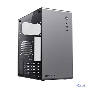 Zircon Корпус Mozart GY без БП (Midi Tower,ATX, Серый., Зак. стекло, 1*USB3.0, 1*USB2.0, 1*92мм)