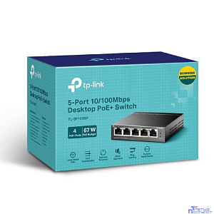 TP-Link TL-SF1005P Настольный коммутатор с 5 портами 10/100 Мбит/с (4 порта PoE+)