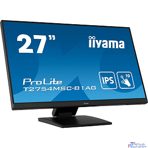 LCD Iiyama 27" T2754MSC-B1AG {IPS 1920х1080 TOUCH 300cd 178/178 1000:1 4ms D-sub DVI HDMI USB-Hub Height Tilt Speakers Webcam}