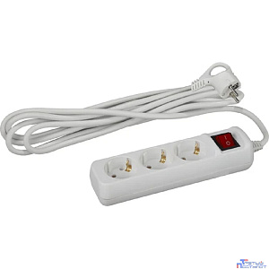 ЭРА Б0028378 Удлинитель электрический U-3es-3m-3x1 с заземлением с выключателем 3 розетки 3м ПВС 3x1 мм2 16А