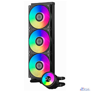 Система охлаждения/ PCCooler DA360 Pro ARGB BK (300W, 360mm, Black, ARGB/ Fans: 3x120mm, 75.8CFM, 33.7dBA, 2200RPM/ Pump height 57mm, 28dBA, 3000RPM, Rad thickness 27mm/ S: 1851, 1700, 1200, 20XX, 115