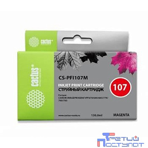CACTUS PFI-107M Картридж струйный для Canon IP iPF670/iPF680/iPF685/iPF770/iPF780/iPF785/, пурпурный (130мл)