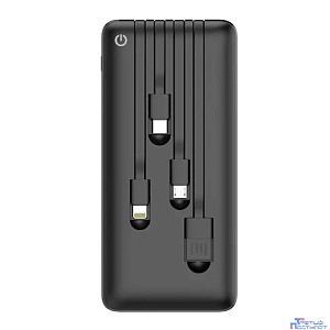 Perfeo Powerbank ABSOLUTE 10000mah In Micro usb,USB /Out USB,Micro usb,Type-C,Lightning, 2.1А/ Black (PF_B4878)