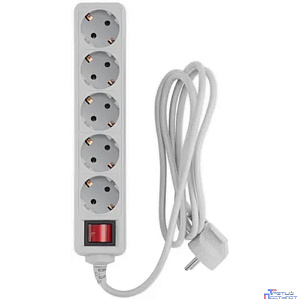 PC PET Сетевой фильтр AP01006-1.8-G 1.8м (5 розеток, EURO, EURO/RUS), серый {619889}