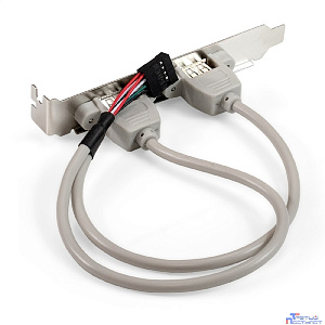 Exegate EX298294RUS Планка портов в корпус 2xUSB2.0 ExeGate BrctUSB2-2A (USB 2.0 9pin (IDC 9pin F) --> 2x USB 2.0 Af, кабель 20см)