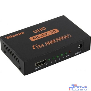 Telecom Разветвитель HDMI 1=>4 4k@30Hz <TTS7005> [6937510891733]
