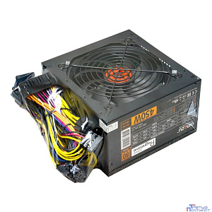 Ginzzu PB450 12CM 80+ black,APFC,20+4p,1 PCI-E(6+2), 4*SATA, 2*IDE, OEM