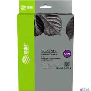 Картридж струйный Cactus CS-LC426XLBK черный (124мл) для Brother MFC-J4335DW/J4340DW/J4535DW/J4540DW