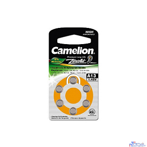 Camelion  ZA13 BL-6 Mercury Free (A13-BP6(0%Hg), батарейка для слуховых аппаратов, 1.4 V,280mAh)  (6 шт. в уп-ке)