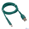 Cablexpert Кабель USB2.0 AM/Type-C, 3А, 18Вт, QC3.0, силиконовый, медь, 1м, зеленый, пакет (CC-USB2S-AMCM-1M-GN)