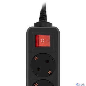 PC PET Сетевой фильтр AP01006-3-B 3м (5 розеток, EURO, EURO/RUS), черный {619894}