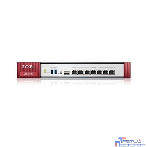 Zyxel ZyWALL USGFLEX500-RU0102F Межсетевой экран USG FLEX 500 с набором подписок на 1 год (AS,AV,CF,IDP), Rack, 7 конфигурируемых (LAN/WAN) GE, 1xSFP, 2xUSB3.0, AP Controller (8/72), Device HA Pro