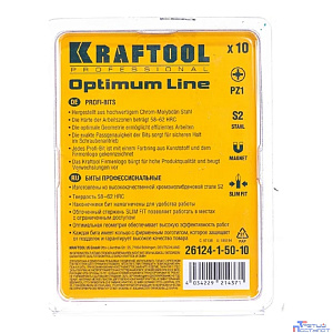 Набор бит Kraftool 26124-1-50-10,  шестигранный (1/4HEX - E),  10шт
