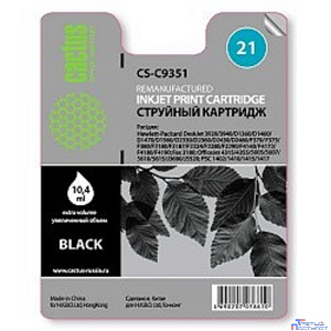 Cactus C9351  Картридж струйный CS-C9351 черный для №21 HP DeskJet 3920/3940/D1360/D1460/D1470 (17ml)