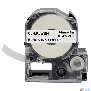 Картридж ленточный Cactus CS-LK6WBN черный для Epson LW700/LW600P/LW1000P/Z700/Z900