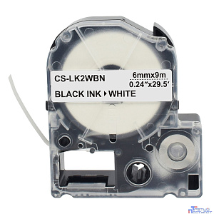 Картридж ленточный Cactus CS-LK2WBN черный для Epson LW300/LW400/LW700/LW600P/LW1000P