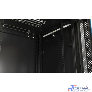 Hyperline TWB-0945-SR-RAL9004 шкаф настенный 19-дюймовый (19"), 9U, 500x600x450 мм, металлическая передняя дверь с замком, две боковые панели, цвет черный (RAL 9004) (разобранный)