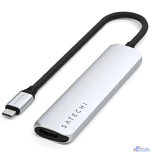 Док-станция Satechi ST-P6SS 6-IN-1 USB-C SLIM MULTIPORT ADAPTER, SILVER