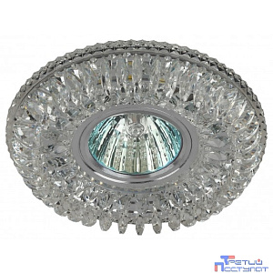 Эра Б0036479 DK LD34 SL/WH Светильник декор со светодиодной подсветкой MR16, прозрачный