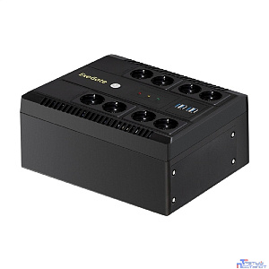 Exegate EX295011RUS ИБП ExeGate NEO NNB-650.LED.AVR.8SH.CH <650VA/390W, LED, AVR, 8*Schuko, 4*USB-порта для зарядки, Black>