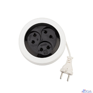 PROconnect (11-7224) Удлинитель-рулетка STANDARD 3 гнезда, 3м, 2х0,75мм?, б/з, белый