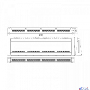 NTSS Патч-панель NTSS PREMIUM 1U 24 порта RJ45  UTP cat.5е, AL, Dual IDC с органайзером NTSS-PP2-PM-1U-24-UTP-RJ45-5e-D