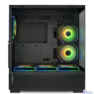 XASTRA Корпус Q500 6ARGB-C10-UC Black ATX/Aquarium/Screewless/ 6x120mm ARGB PWM FM fans/Argb+PWM HUB 10port/ Type-C/ Q500-6FM12A-C10-UC