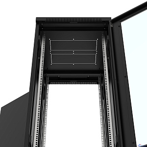 Шкаф напольный 19", 27U Filum FL-NT-2768GM1M-BK NETWORK (ШхГхВ) 600x800x1098 мм, двери: стеклянная/сплошная металл, цвет черный RAL9005