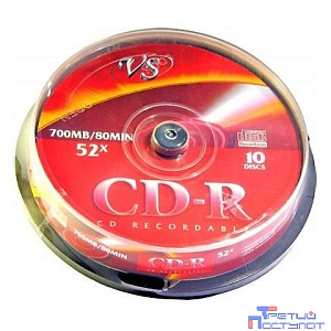 Диски VS CD-R 80 52x CB/10 (VSCDRCB1001)(620083)
