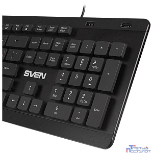 Клавиатура Sven KB-E5700H чёрная(104кл, USB-Hub*2, Slim, 12Fn,  островной тип кл.)