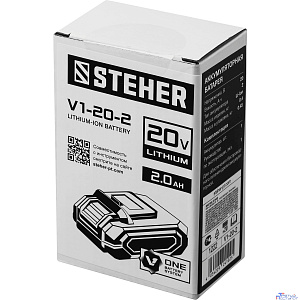 STEHER Аккумуляторная батарея, 20В 2 Ач Li-Ion тип V1  [V1-20-2]